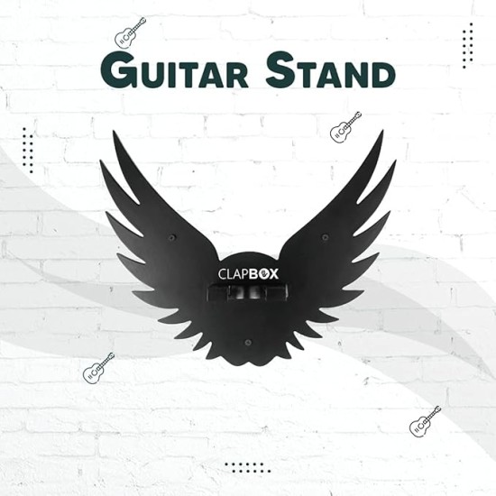 Clapbox Guitar Wall Hanger/Stand - Eagle Wings Design, suitable For Acoustic, Electric Guitars and Ukulele, black (CB-001)