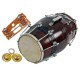 GT manufacture Professinal Mango wood Nut & Bold fitting Dholak with Manjira&Khartal Free(Brown) GT manufacture Professinal Mango wood Nut & Bold fitting Dholak with Manjira&Khartal Free(Brown)