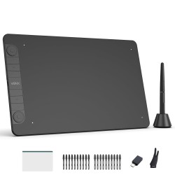 VEIKK VK1060PRO Drawing Tablet,10x6 inch/25.4 x15.24cm Graphic Pen Tablet, 2 Quick Dials,6 Express Keys, Battery-Free Stylus with Tilt Function, Compatible with Win Mac Linux Android OS (8192 Levels)