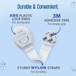 LuvLap Baby Safety Furniture Locks, Pack of 10, Adjustable and Flexible with 3M Adhesive, Safety Locks for Kids, Child Safety Locks for Drawers, Cabinets, Fridge, Cupboard (White)