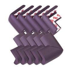 Luvlap Furniture Corner Guard for Baby Safety, 10 Pcs, Pre-Taped 3M Adhesive, Edge Protectors with Childproof Foam Cushions, Baby Proofing, Non Toxic, BPA Free, Brown