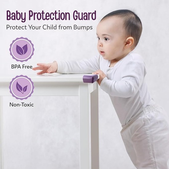 Luvlap Furniture Corner Guard for Baby Safety, 10 Pcs, Pre-Taped 3M Adhesive, Edge Protectors with Childproof Foam Cushions, Baby Proofing, Non Toxic, BPA Free, Brown