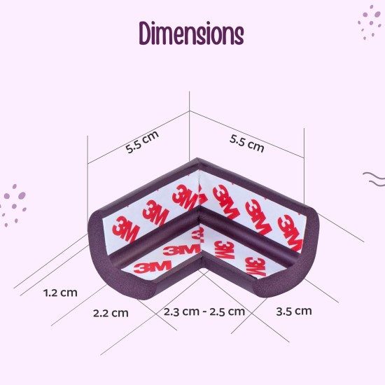 Luvlap Furniture Corner Guard for Baby Safety, 10 Pcs, Pre-Taped 3M Adhesive, Edge Protectors with Childproof Foam Cushions, Baby Proofing, Non Toxic, BPA Free, Brown