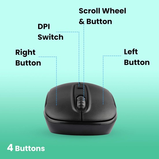 ZEBRONICS Zeb-Dash Plus 2.4GHz High Precision Wireless Mouse with up to 1600 DPI ZEBRONICS Zeb-Dash Plus 2.4GHz High Precision Wireless Mouse with up to 1600 DPI