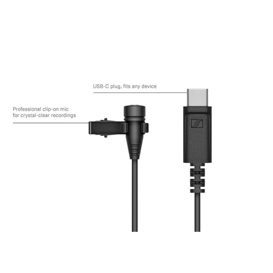 Sennheiser XS Lav USB-C Omnidirectional lavalier Microphone with USB-C Connector Ideal for for USB-C Mobiles/Computers. For Content creators | Youtube | Vlogging | Home Videos (509261)