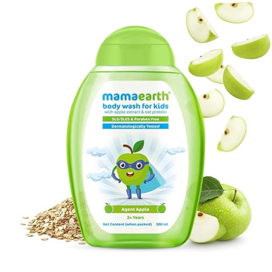 Mamaearth Agent Apple Body Wash For Kids - 300 ml | Infused with Apple Extract and Oat Protein | Gently Cleanses Skin, Dermatologically Tested, SLS/SLES and Paraben Free Mamaearth Agent Apple Body Wash For Kids - 300 ml | Infused with Apple Extract and Oat Protein | Gently Cleanses Skin, Dermatologically Tested, SLS/SLES and Paraben Free