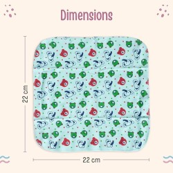 LuvLap Hosiery Cotton Cloth Premium Baby Washcloth for New Born, Washable (22 cm x 22 cm), Reusable, Absorbent, Extra Soft Face Towels/Washcloth for Babies, Starfish Print, Pack of 7 Pcs, Multicolour