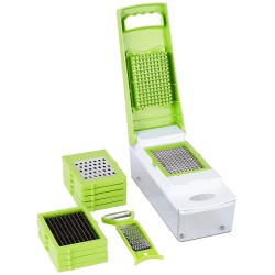 Solimo 11-in-1 Stainless Steel Multipurpose Vegetable and Fruit Chopper, Green