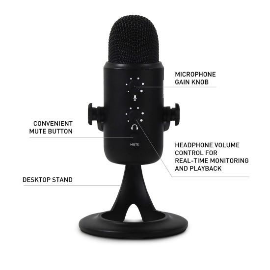 JBL Commercial CSUM10 Compact USB Microphone for Recording, Streaming and Online Calls, Black, Medium JBL Commercial CSUM10 Compact USB Microphone for Recording, Streaming and Online Calls, Black, Medium
