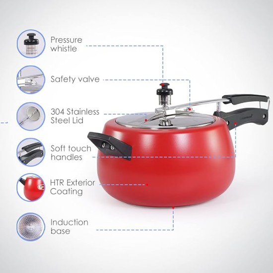 Wonderchef Regalia Pressure Cooker Inner Lid_Red_5L