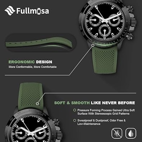 Fullmosa 22mm Watch Bands Compatible with Samsung Galaxy Watch 46mm/Samsung Gear S3 Classic, Huawei Watch GT 2 46mm, White & Black
