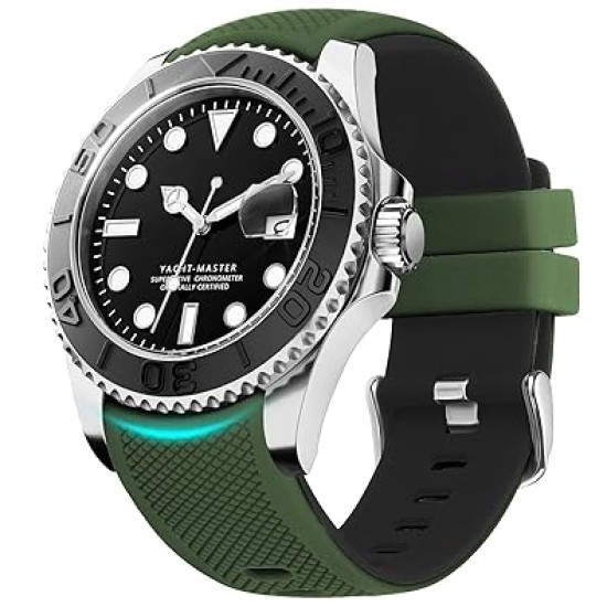 Fullmosa 22mm Watch Bands Compatible with Samsung Galaxy Watch 46mm/Samsung Gear S3 Classic, Huawei Watch GT 2 46mm, White & Black