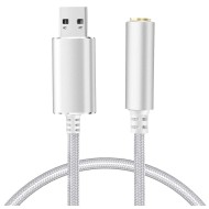 Verilux® 2 in 1 USB Sound Card(20cm),External Sound Card Jack Audio Adapter with 3.5mm Aux Stereo Converter Compatible with Headset,PC, Laptop,Linux,Desktops,PS4 and More Device (Silver) Verilux® 2 in 1 USB Sound Card(20cm),External Sound Card Jack Audio Adapter with 3.5mm Aux Stereo Converter Compatible with Headset,PC, Laptop,Linux,Desktops,PS4 and More Device (Silver)