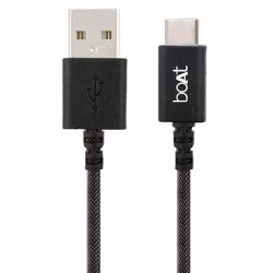 boAt Type-C A400 | Type-C to USB A 2 Mtrs USB Cable| 3A Fast Charging & 480mbps Data Transmission | Compatible for all Smartphones & Tablets (Black), 2M