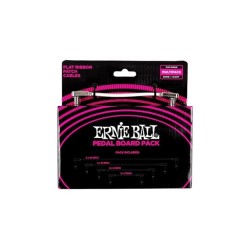 Ernieball 6387 Flat Ribbon Patch Cables Pedalboard Multi-Pack - White