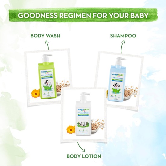 Mamaearth Milky Soft Body Wash for Babies with Oats, Milk and Calendula (400 ml)