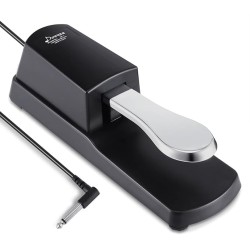 Juarez Piano Sustain Pedal, Keyboard Sustain Pedal for Digital Piano Electronic Keyboard MIDI Synthesizer, Sturdy Durable, with Polarity Switch