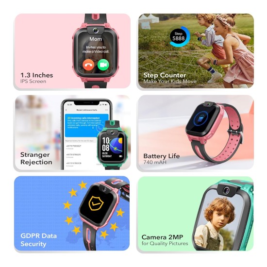 IMOO Watch Phone Z1 Kids Smart Watch, 4G Kids Smartwatch Phone with Long-Lasting Video & Phone Call, Kids GPS Watch with Real-time Locating & IPX8 Water-Resistance (Pink) IMOO Watch Phone Z1 Kids Smart Watch, 4G Kids Smartwatch Phone with Long-Lasting Video & Phone Call, Kids GPS Watch with Real-time Locating & IPX8 Water-Resistance (Pink)