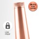MILTON Copper Delight 1000 Bottle, 915 ml, Lacquer Coating, Curved bottle,100% Pure Copper, BPA Free, Leak Proof, Office Bottle, Boosts Immunity, Supports Digestive & Liver Health, Ayurveda Inspired