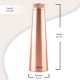 MILTON Copper Delight 1000 Bottle, 915 ml, Lacquer Coating, Curved bottle,100% Pure Copper, BPA Free, Leak Proof, Office Bottle, Boosts Immunity, Supports Digestive & Liver Health, Ayurveda Inspired