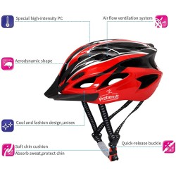 PROBEROS® Bicycle Helmet with Adjustable Lightweight Mountain Helmet for Cycling for Men and Women, Cycling Helmet(Red) PROBEROS® Bicycle Helmet with Adjustable Lightweight Mountain Helmet for Cycling for Men and Women, Cycling Helmet(Red)