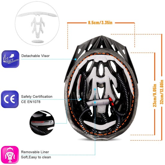 PROBEROS® Bicycle Helmet with Adjustable Lightweight Mountain Helmet for Cycling for Men and Women, Cycling Helmet(Red) PROBEROS® Bicycle Helmet with Adjustable Lightweight Mountain Helmet for Cycling for Men and Women, Cycling Helmet(Red)