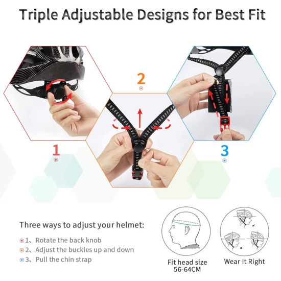 PROBEROS® Bicycle Helmet with Adjustable Lightweight Mountain Helmet for Cycling for Men and Women, Cycling Helmet(Red) PROBEROS® Bicycle Helmet with Adjustable Lightweight Mountain Helmet for Cycling for Men and Women, Cycling Helmet(Red)