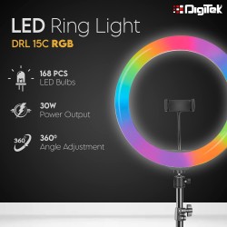 DIGITEK® (DRL-15C RGB) LED RGB Ring Light with Stand for YouTube, Photo-Shoot, Video Shoot, Live Stream, Makeup & More, Compatible with iPhone/Android Phones & Camera DIGITEK® (DRL-15C RGB) LED RGB Ring Light with Stand for YouTube, Photo-Shoot, Video Shoot, Live Stream, Makeup & More, Compatible with iPhone/Android Phones & Camera