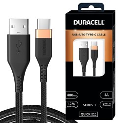 Duracell USB-A to Type C, 65W Braided Sync & Fast Charging Cable, 3.9 Feet (1.2M), QC 2.0/3.0 Ultra Fast Charging, For Samsung, Mi, Realme, OPPO, ONE PLUS, Seamless Data Transmission, Series 3 Duracell USB-A to Type C, 65W Braided Sync & Fast Charging Cable, 3.9 Feet (1.2M), QC 2.0/3.0 Ultra Fast Charging, For Samsung, Mi, Realme, OPPO, ONE PLUS, Seamless Data Transmission, Series 3
