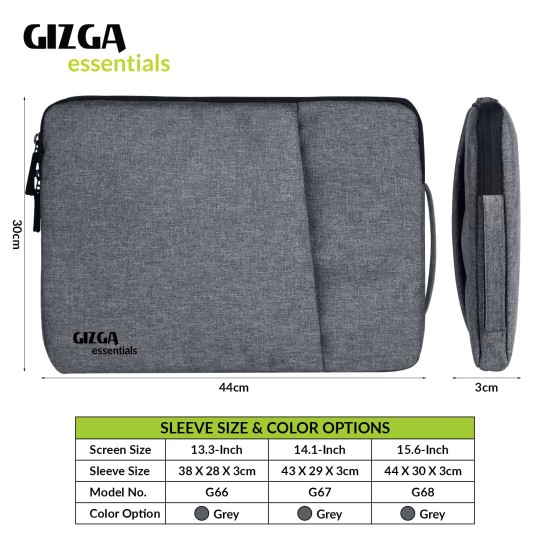 Gizga Essentials laptopss Bag Sleeve Case Cover Pouch for 15.6 Inch laptopsss for Men & Women, Padded laptopss Compartment, Free Accessories Pouch, Premium Zipper Closure, Water Repellent Nylon Fabric, Grey Gizga Essentials laptopss Bag Sleeve Case Cover Pouch for 15.6 Inch laptopsss for Men & Women, Padded laptopss Compartment, Free Accessories Pouch, Premium Zipper Closure, Water Repellent Nylon Fabric, Grey