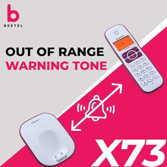 Beetel X73 Cordless 2.4Ghz Cordless Landline Phone with Caller ID Display, 2-Way Speaker Phone with Volume Controls, Auto Answer, Alarm Function, Stylish Design (Red/White)(X73N) Beetel X73 Cordless 2.4Ghz Cordless Landline Phone with Caller ID Display, 2-Way Speaker Phone with Volume Controls, Auto Answer, Alarm Function, Stylish Design (Red/White)(X73N)