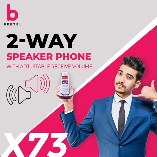 Beetel X73 Cordless 2.4Ghz Cordless Landline Phone with Caller ID Display, 2-Way Speaker Phone with Volume Controls, Auto Answer, Alarm Function, Stylish Design (Red/White)(X73N) Beetel X73 Cordless 2.4Ghz Cordless Landline Phone with Caller ID Display, 2-Way Speaker Phone with Volume Controls, Auto Answer, Alarm Function, Stylish Design (Red/White)(X73N)