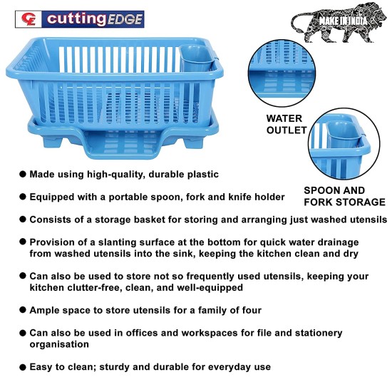 SIMPARTE Plastic Drainer Dish Rack for Kitchen Utensils Organizer, Drying Tray, Dish Drainer Basket SIMPARTE Plastic Drainer Dish Rack for Kitchen Utensils Organizer, Drying Tray, Dish Drainer Basket