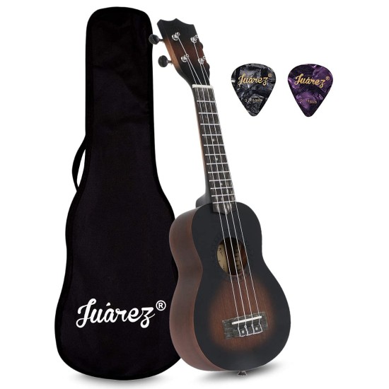 Juarez JRZ23UK/NA 23" Concert Size Ukulele Kit, AQUILA Strings, Sapele Body, Rosewood Fingerboard, Matte Finish, with Bag and Picks, Natural Brown (21 INCH, Brown Sunburst) Juarez JRZ23UK/NA 23" Concert Size Ukulele Kit, AQUILA Strings, Sapele Body, Rosewood Fingerboard, Matte Finish, with Bag and Picks, Natural Brown (21 INCH, Brown Sunburst)