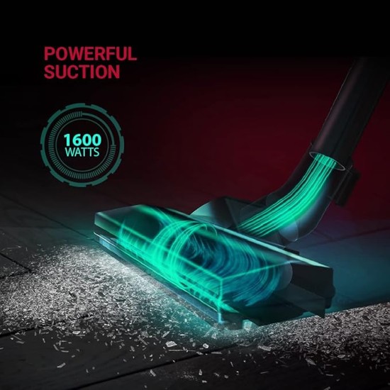 Eureka Forbes SuperVac 1600 Watts Powerful Suction,bagless Vacuum Cleaner with cyclonic Technology,7 Accessories,1 Year Warranty,Compact,Lightweight & Easy to use (Red) 1 Liter HEPA Filter 1 Piece