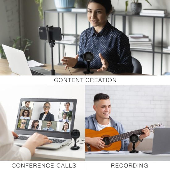 JBL Commercial CSUM06 Mini USB Unidirectional Microphone for Content Creation, Conference Calls, Presentations & Online Classes (Black)