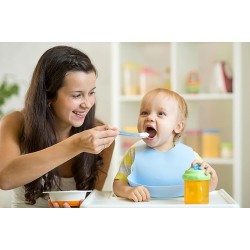 R for Rabbit Premium Safe Feed Silicone Baby Feeding Spoon Set of 2, Smooth Silicon Tip, Food Grade PP Spoon, BPA & Phthalates Free for Kids 6+ Months (Lake Blue -Blue)