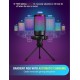 Fifine A6V USB Gaming Condenser Microphone with RGB, Quick Mute, Pop Filter, Shock Mount & Gain Control – Ideal for PC, PS5, Streaming, Discord, Twitch, Podcasts & Videos (Black)