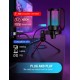 Fifine A6V USB Gaming Condenser Microphone with RGB, Quick Mute, Pop Filter, Shock Mount & Gain Control – Ideal for PC, PS5, Streaming, Discord, Twitch, Podcasts & Videos (Black)
