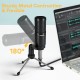MAONO Au-Pm360Tr Trs Condenser USB Mic For Pc And Youtube Recording, Podcast Microphone For Gaming, Studio, Vlogging, Black