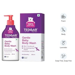 Tedibar - Body wash for Babies| 100% soap & Alkali free | Skin-friendly pH 5.5| Recommended by pediatricians | Prevents Dryness & Rashes | Suitable for Newborn Baby| 250ml