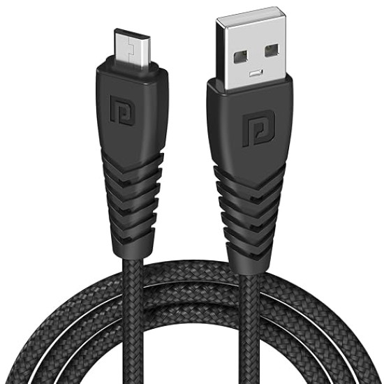 Portronics Konnect B Micro USB Cables For Fast Charging & Data Sync 3.0 Amp with PVC Heads I Nylon Braided I 1 mtr(Black) Portronics Konnect B Micro USB Cables For Fast Charging & Data Sync 3.0 Amp with PVC Heads I Nylon Braided I 1 mtr(Black)