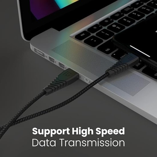 Portronics Konnect B Micro USB Cables For Fast Charging & Data Sync 3.0 Amp with PVC Heads I Nylon Braided I 1 mtr(Black) Portronics Konnect B Micro USB Cables For Fast Charging & Data Sync 3.0 Amp with PVC Heads I Nylon Braided I 1 mtr(Black)