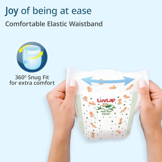LuvLap Pant Style Baby Diapers, Large (LG) For babies of 9 to 14Kg, Pack of 3 (62 Pants x 3 = 186 Pants),with Aloe Vera Lotion for rash protection, with upto 12hr protection, Diapers