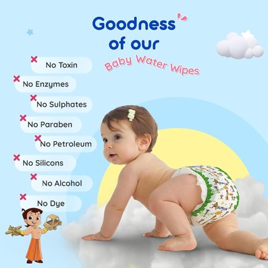 Bumtum Baby Chota Bheem Gentle Soft Moisturizing Wet Wipes With Lid | 20 X 14Cm, Aloe Vera & Chamomile Extracts | Paraben & Sulfate Free (Pack of 3, 72 Pcs. Per Pack)