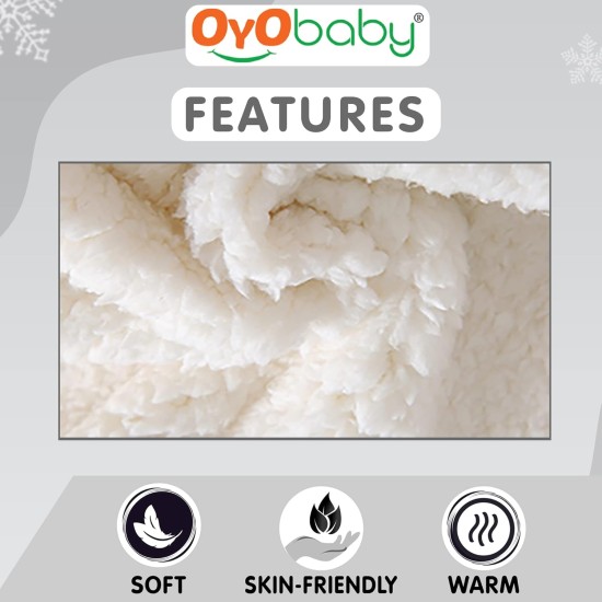 OYO BABY Blankets New Born Babies | Pack of 1, Super Soft Baby Wrapper Baby Sleeping Bag for Boys,Girls, Babies (76cm x 70cm, 0-6 Months, Fleece, skin friendly, Star Grey)