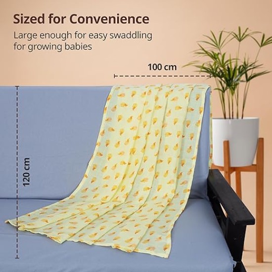 LuvLap 100% Cotton Muslin Baby Swaddle Set, Baby Towel, Size-120cm x 100cm (47"x39"), Dots Hearts Print, 0-18 Month+, Printed Mulmal Muslin Swaddle Wrap for New Born, Pack of 3