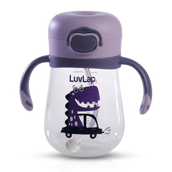LuvLap Baby Bite Resistant Soft Silicone Straw Sipper Cup with Handle, with Weighted Straw, Sippy Cup with Anti Spill Lock, BPA Free, 6m+, 300 ml, Purple LuvLap Baby Bite Resistant Soft Silicone Straw Sipper Cup with Handle, with Weighted Straw, Sippy Cup with Anti Spill Lock, BPA Free, 6m+, 300 ml, Purple