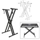 TECHTEST Adjustable Piano Stand X Type Adjustable Keyboard Stand Dual Braced Support Legs with Locking Straps