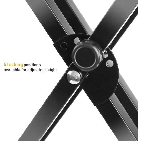 TECHTEST Adjustable Piano Stand X Type Adjustable Keyboard Stand Dual Braced Support Legs with Locking Straps